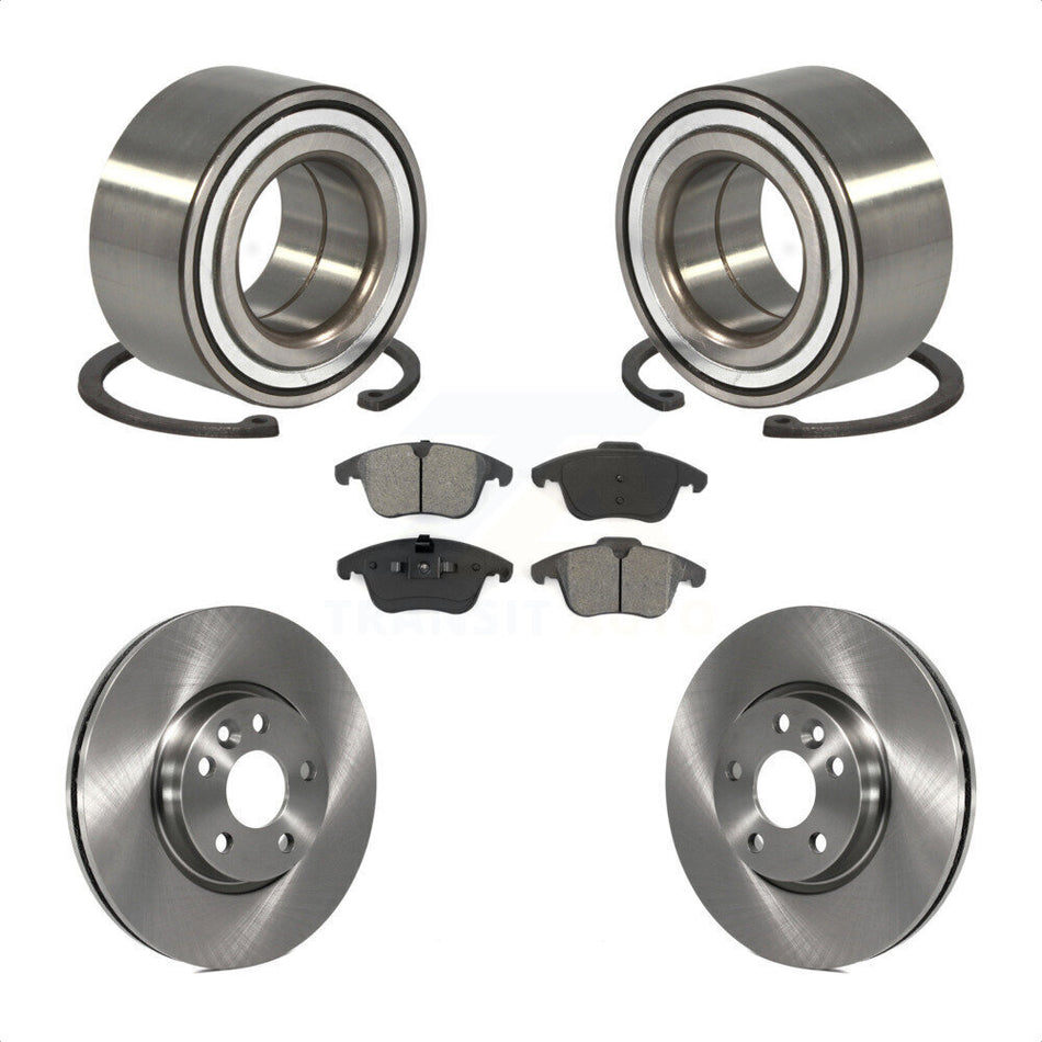 Front Wheel Bearing With Disc Brake Rotors And Semi-Metallic Pads Kit For 2012-2015 Land Rover Range Evoque KBB-102701