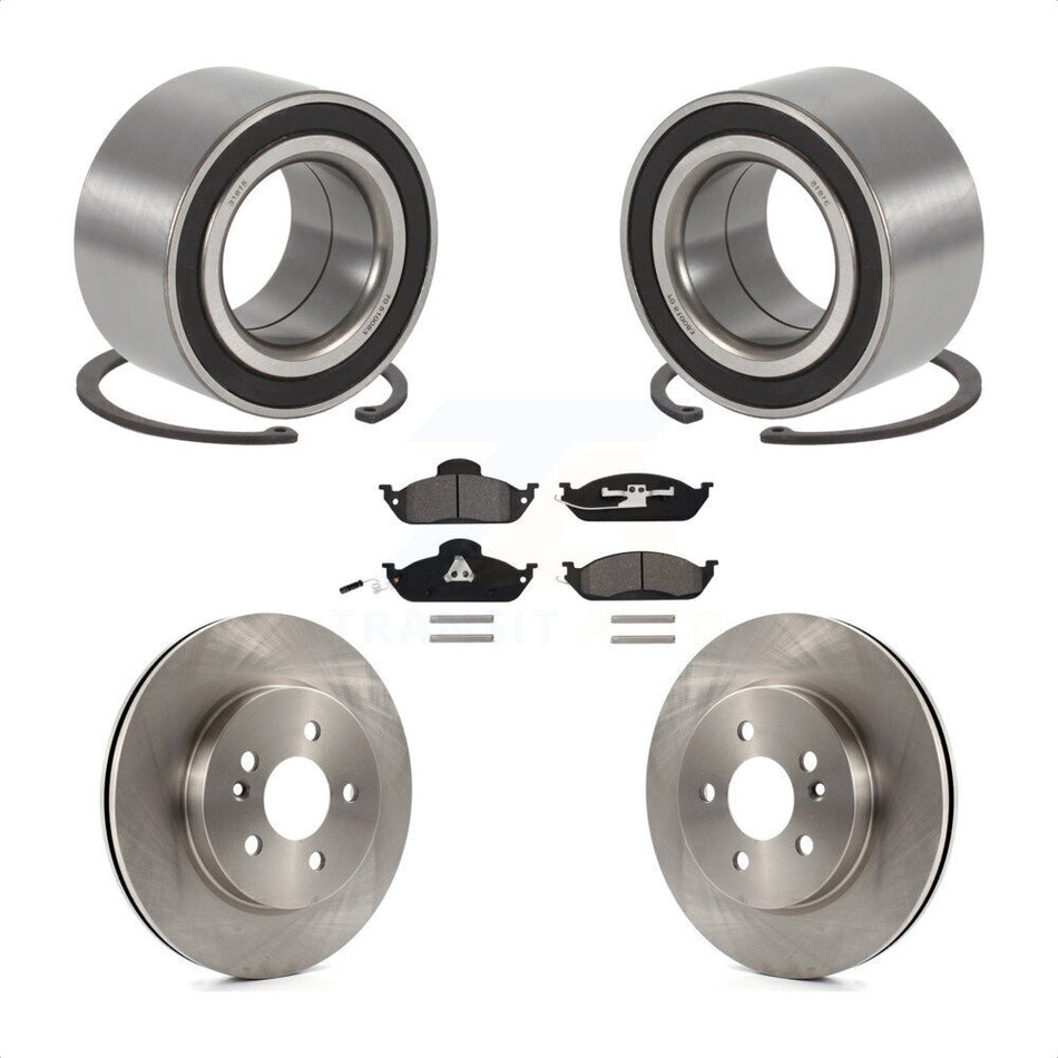 Front Wheel Bearing With Disc Brake Rotors And Semi-Metallic Pads Kit For Mercedes-Benz ML320 ML350 ML430 KBB-102703