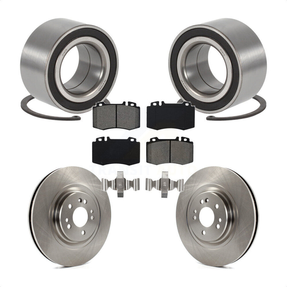 Front Wheel Bearing With Disc Brake Rotors And Semi-Metallic Pads Kit For Mercedes-Benz ML500 ML430 ML55 AMG KBB-102704