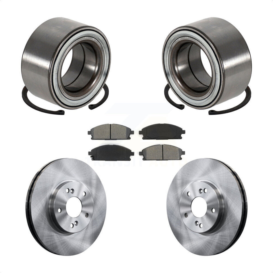 Front Wheel Bearing With Disc Brake Rotors And Semi-Metallic Pads Kit For 2003-2006 Acura MDX KBB-102710