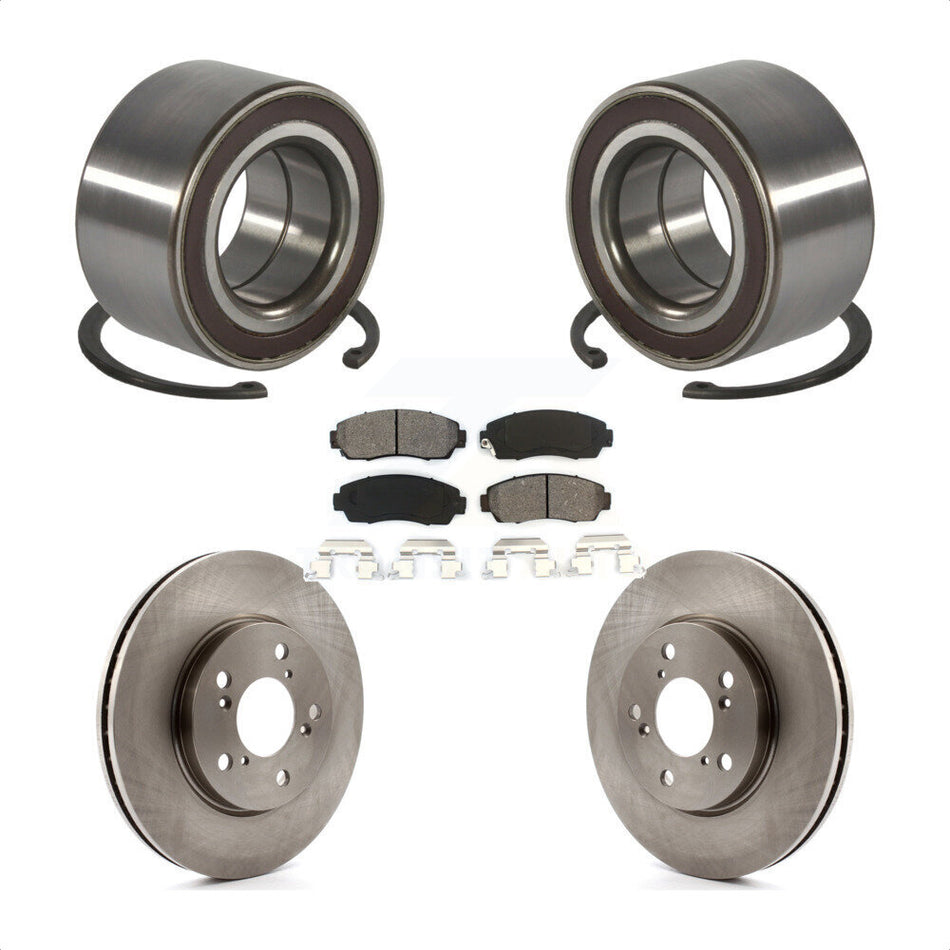 Front Wheel Bearing With Disc Brake Rotors And Semi-Metallic Pads Kit For 2005-2010 Honda Odyssey KBB-102712