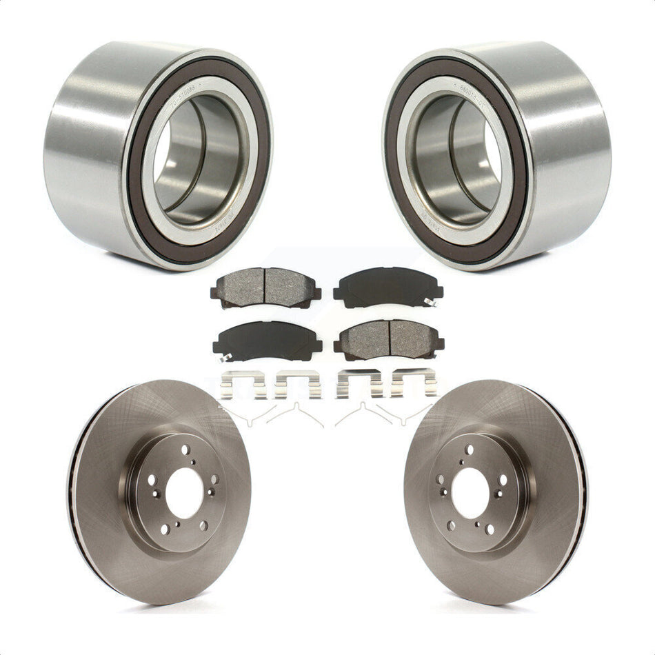 Front Wheel Bearing With Disc Brake Rotors And Semi-Metallic Pads Kit For 2006-2014 Honda Ridgeline KBB-102713