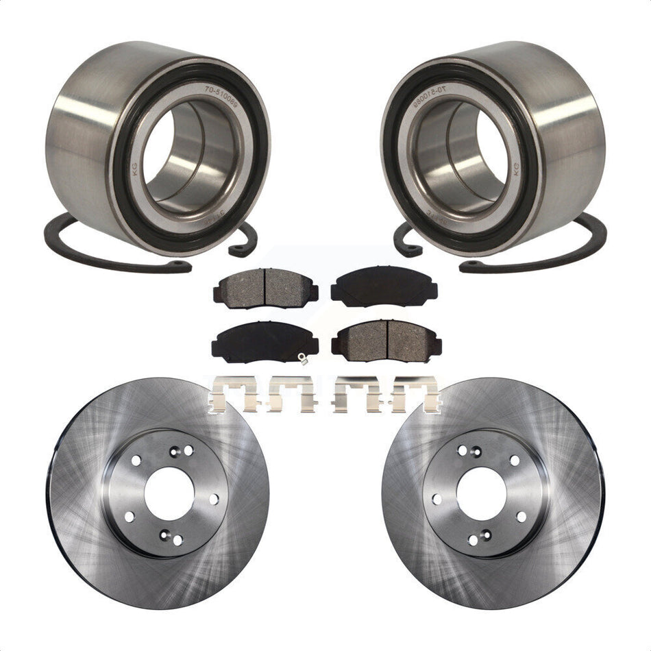 Front Wheel Bearing With Disc Brake Rotors And Semi-Metallic Pads Kit For 2006-2010 Honda Civic GX KBB-102718