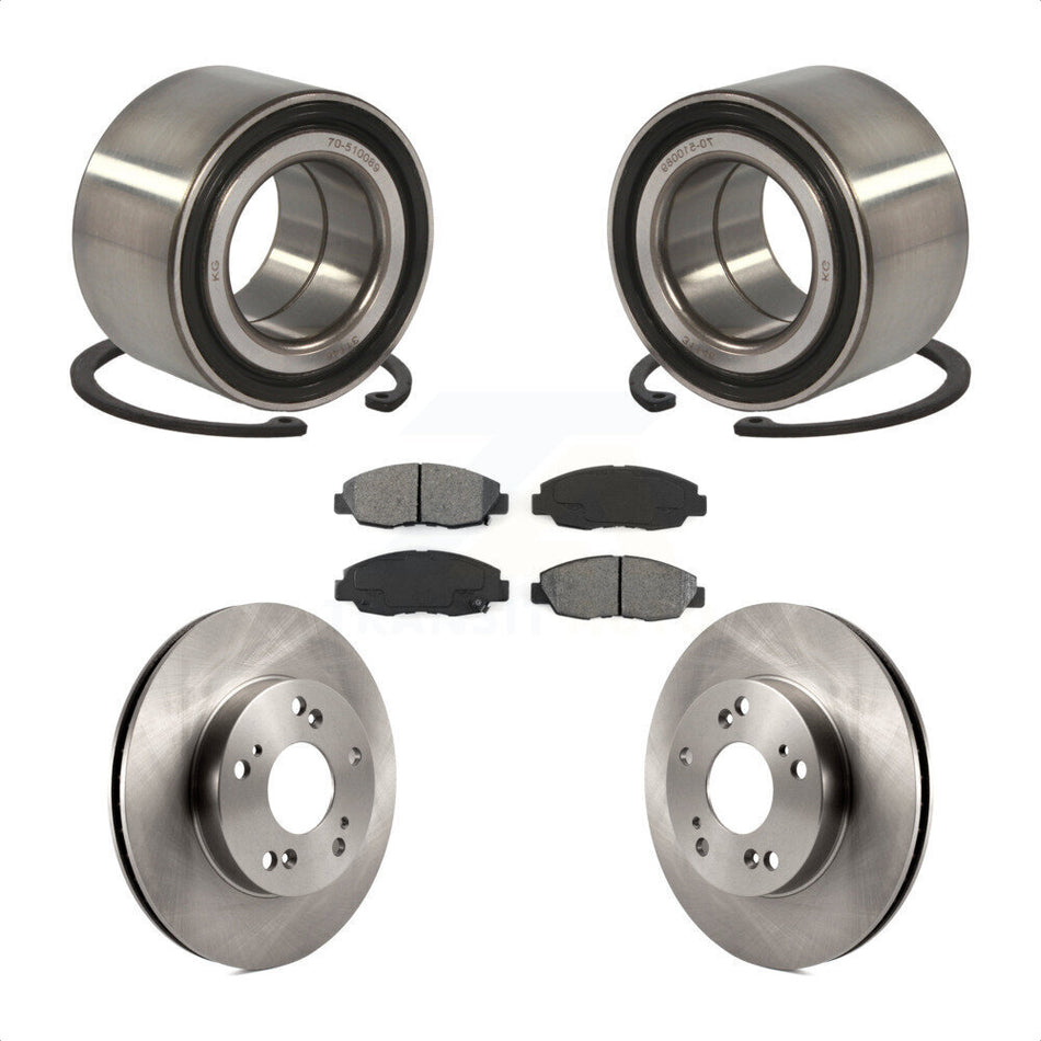 Front Wheel Bearing With Disc Brake Rotors And Semi-Metallic Pads Kit For Honda Civic KBB-102723