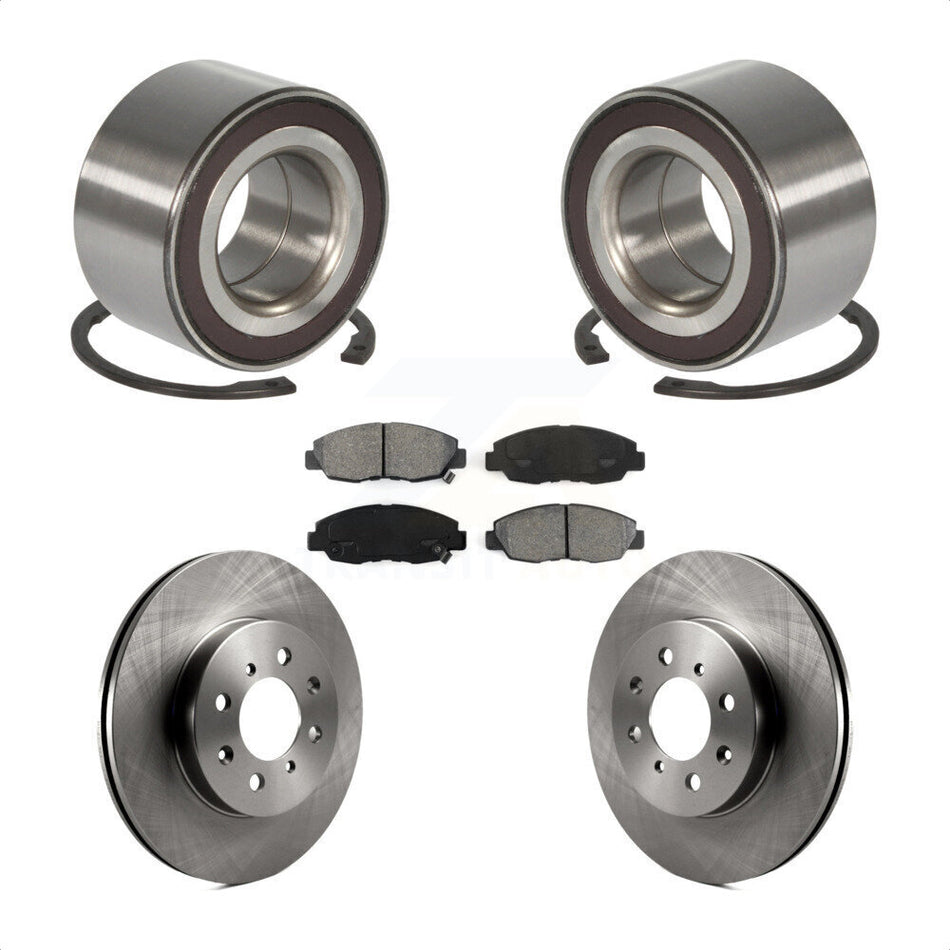 Front Wheel Bearing With Disc Brake Rotors And Semi-Metallic Pads Kit For Honda Insight KBB-102735