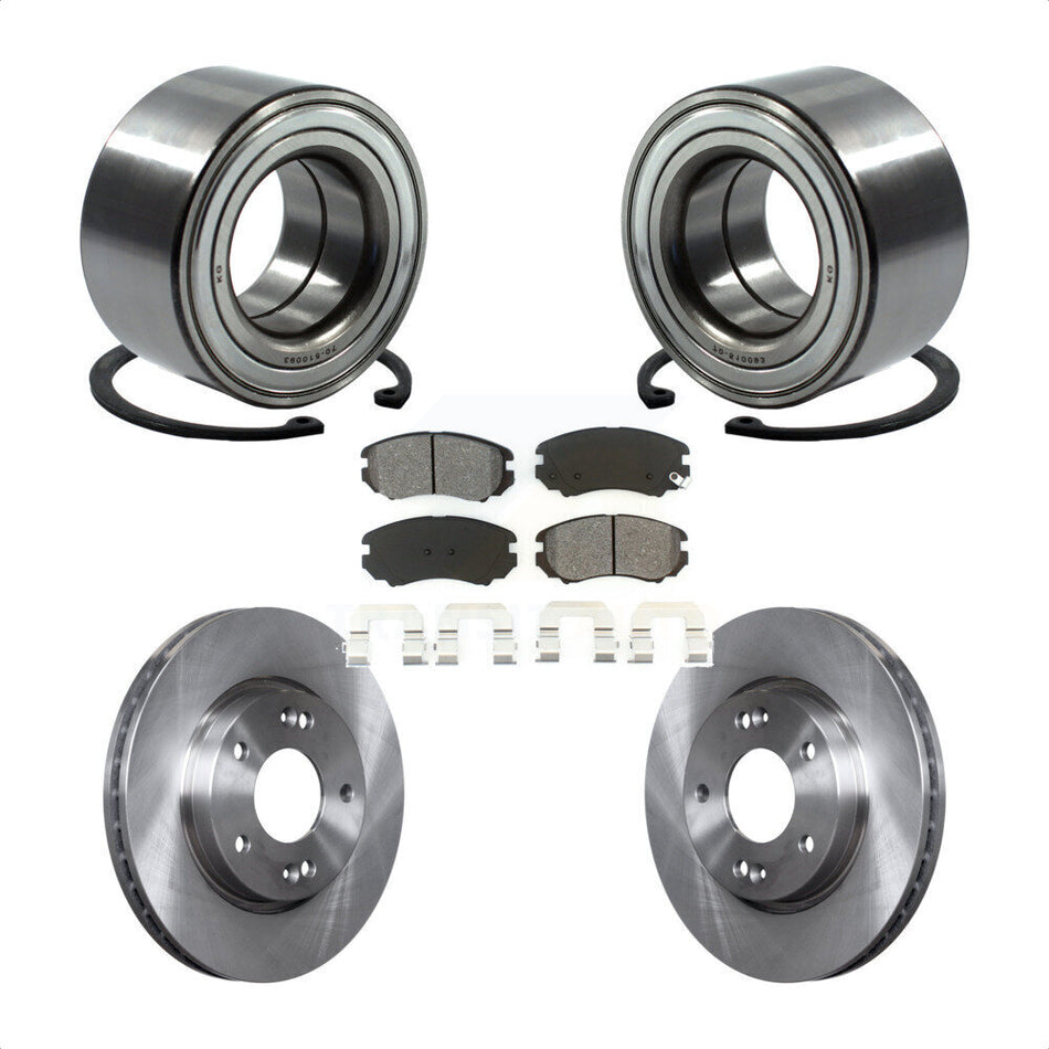 Front Wheel Bearing With Disc Brake Rotors And Semi-Metallic Pads Kit For Hyundai Elantra KBB-102745