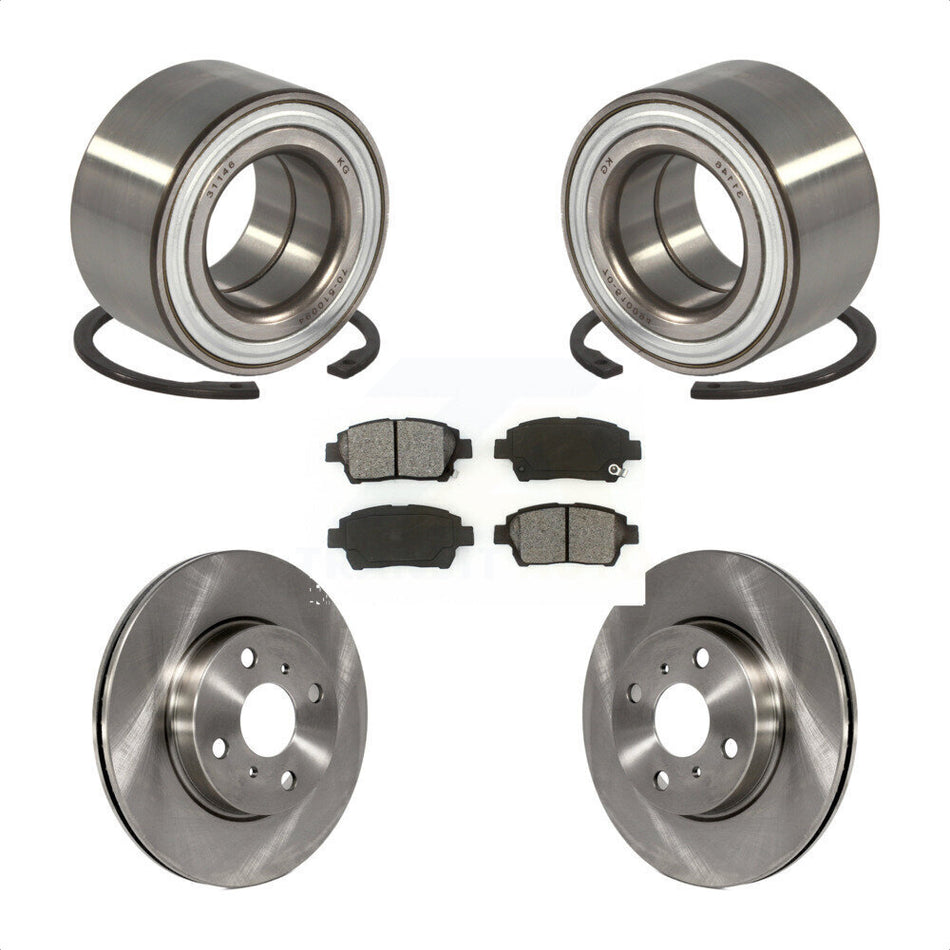 Front Wheel Bearing With Disc Brake Rotors And Semi-Metallic Pads Kit For Scion iQ KBB-102759