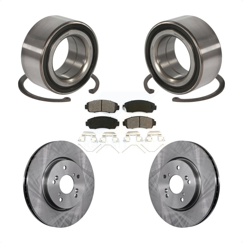 Front Wheel Bearing With Disc Brake Rotors And Semi-Metallic Pads Kit For Honda Crosstour Accord KBB-102765
