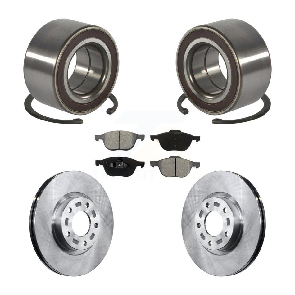 Front Wheel Bearing With Disc Brake Rotors And Semi-Metallic Pads Kit For Mazda 3 5 Sport KBB-102767