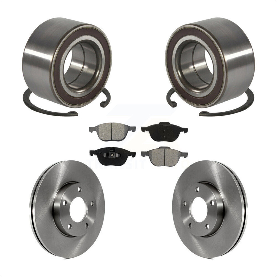 Front Wheel Bearing With Disc Brake Rotors And Semi-Metallic Pads Kit For Mazda 3 Sport KBB-102768