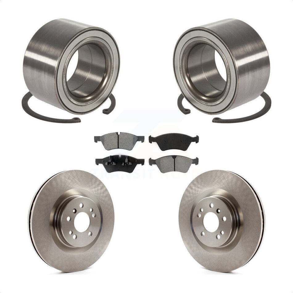 Front Wheel Bearing With Disc Brake Rotors And Semi-Metallic Pads Kit For Mercedes-Benz GL450 GL550 GL350 GL320 KBB-102770
