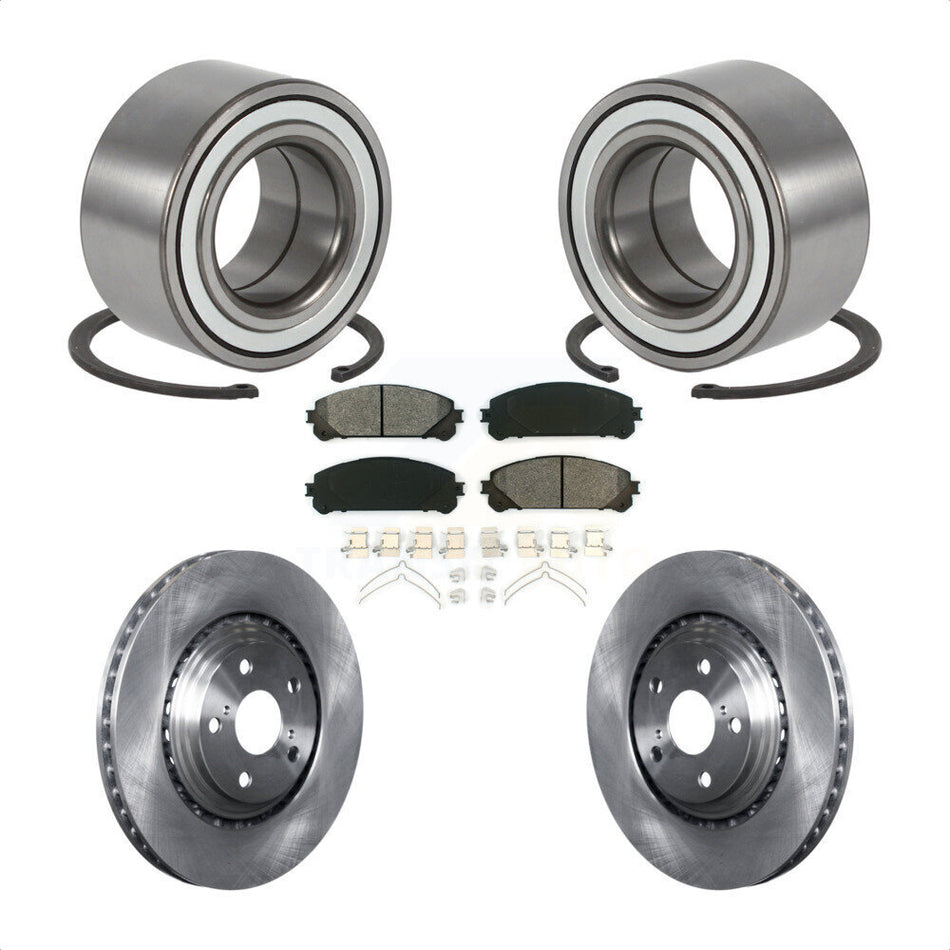 Front Wheel Bearing With Disc Brake Rotors And Semi-Metallic Pads Kit For Toyota Highlander Sienna Lexus RX350 RX450h KBB-102773