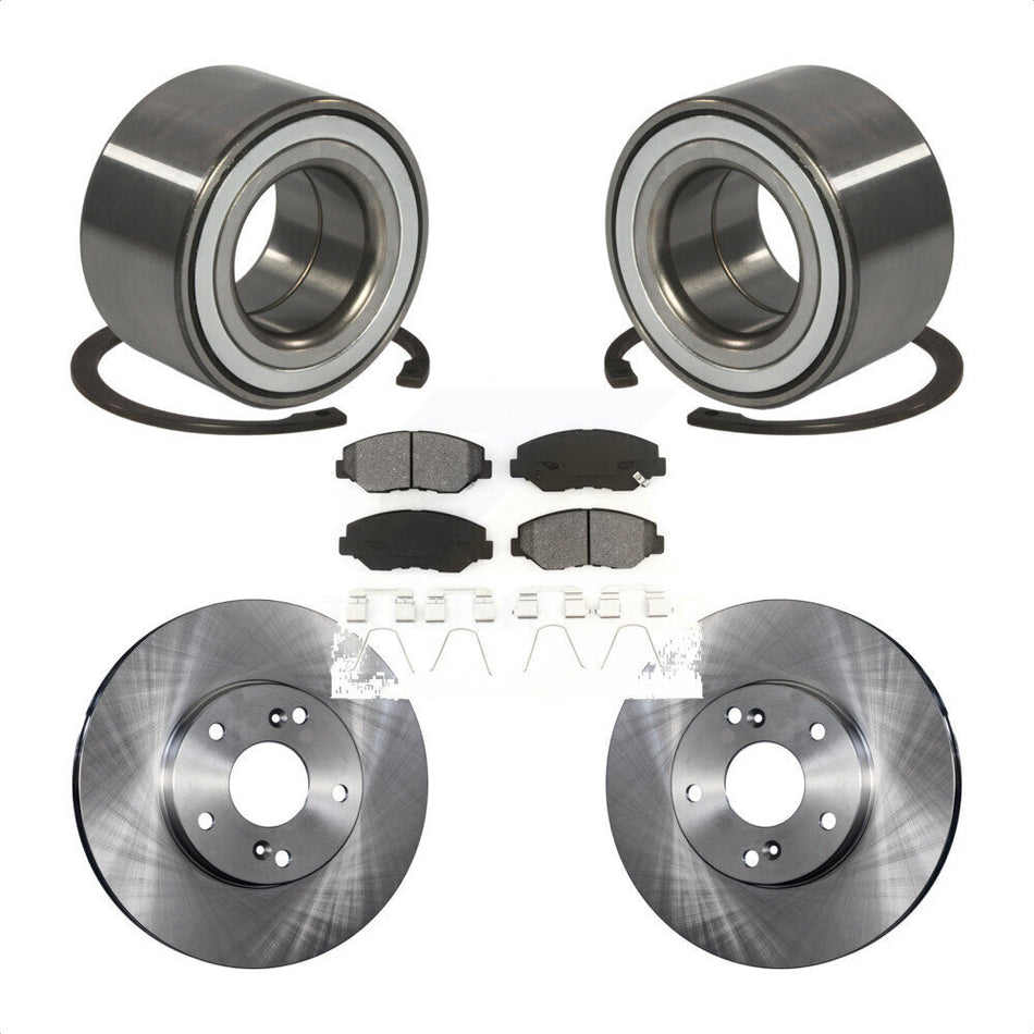 Front Wheel Bearing With Disc Brake Rotors And Semi-Metallic Pads Kit For Honda CR-Z Fit KBB-102779