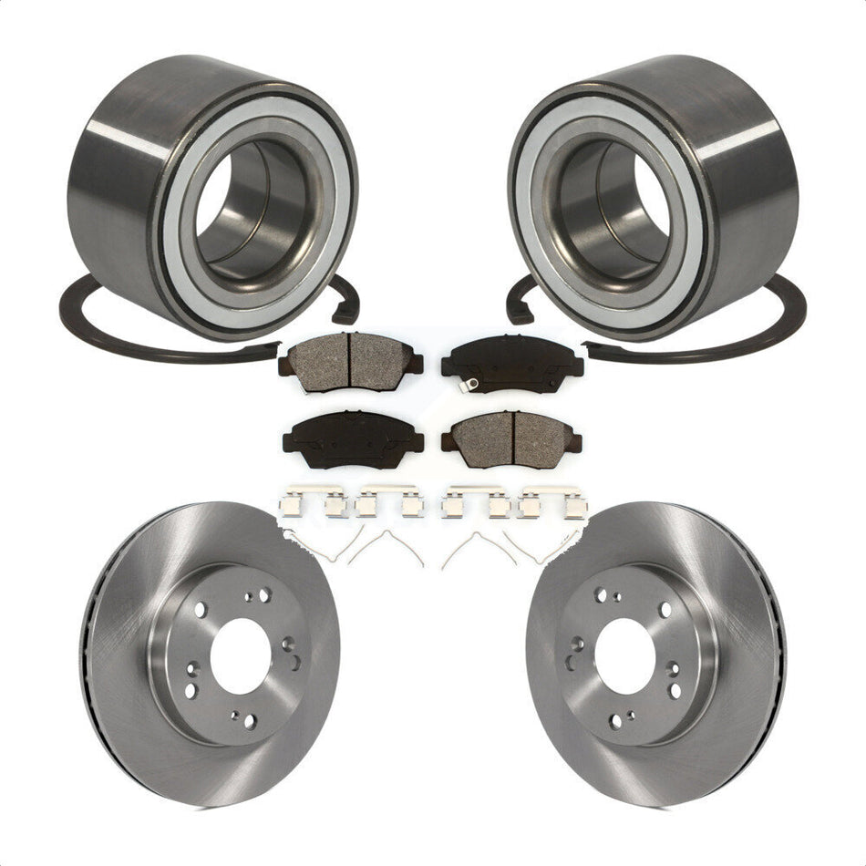 Front Wheel Bearing With Disc Brake Rotors And Semi-Metallic Pads Kit For 2011-2015 Honda CR-Z KBB-102780
