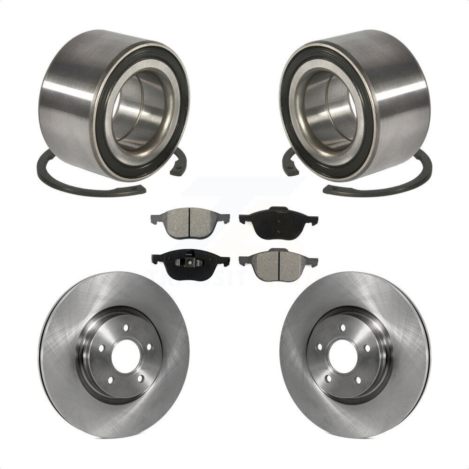 Front Wheel Bearing With Disc Brake Rotors And Semi-Metallic Pads Kit For 2014 Ford Connect 104.8" wheel base KBB-102788
