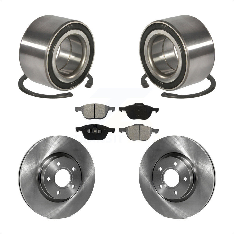 Front Wheel Bearing With Disc Brake Rotors And Semi-Metallic Pads Kit For Ford Escape C-Max KBB-102790