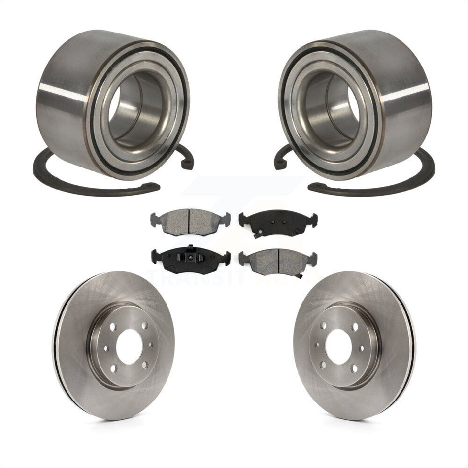 Front Wheel Bearing With Disc Brake Rotors And Semi-Metallic Pads Kit For Fiat 500 KBB-102799