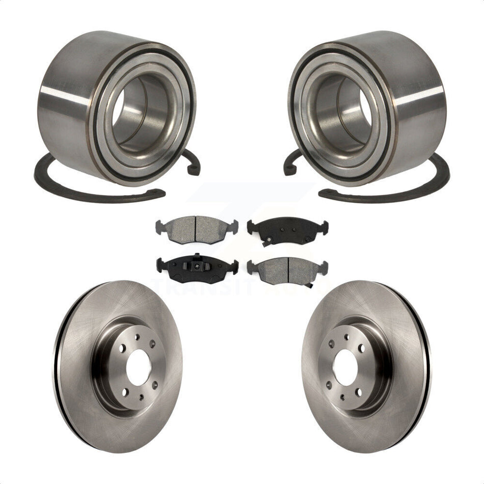 Front Wheel Bearing With Disc Brake Rotors And Semi-Metallic Pads Kit For Fiat 500 KBB-102801