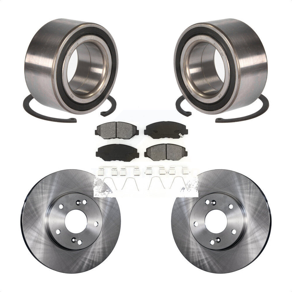Front Wheel Bearing With Disc Brake Rotors And Semi-Metallic Pads Kit For Honda Accord KBB-102812
