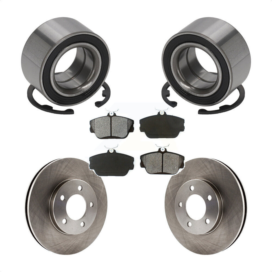 Front Wheel Bearing With Disc Brake Rotors And Semi-Metallic Pads Kit For 1994-1995 Ford Taurus SHO KBB-102827