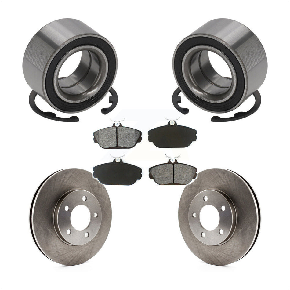 Front Wheel Bearing With Disc Brake Rotors And Semi-Metallic Pads Kit For Ford Windstar Taurus Mercury Sable Lincoln Continental KBB-102828