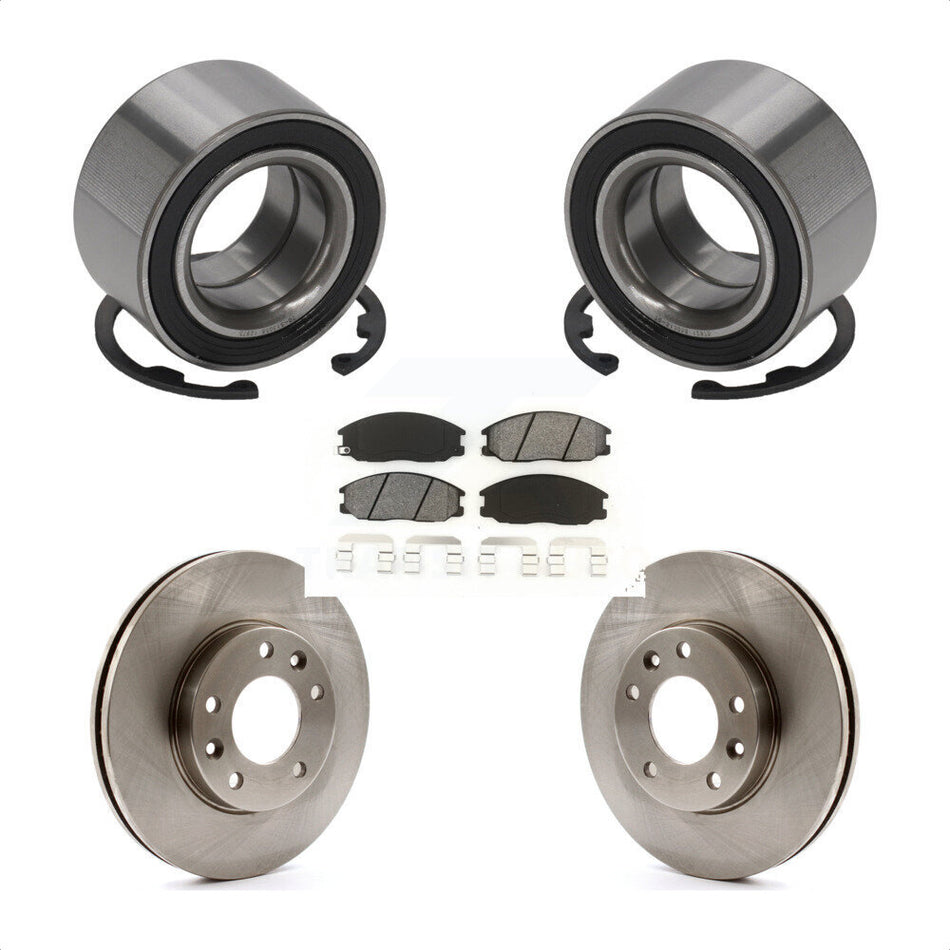Front Wheel Bearing With Disc Brake Rotors And Semi-Metallic Pads Kit For Kia Sedona KBB-102833