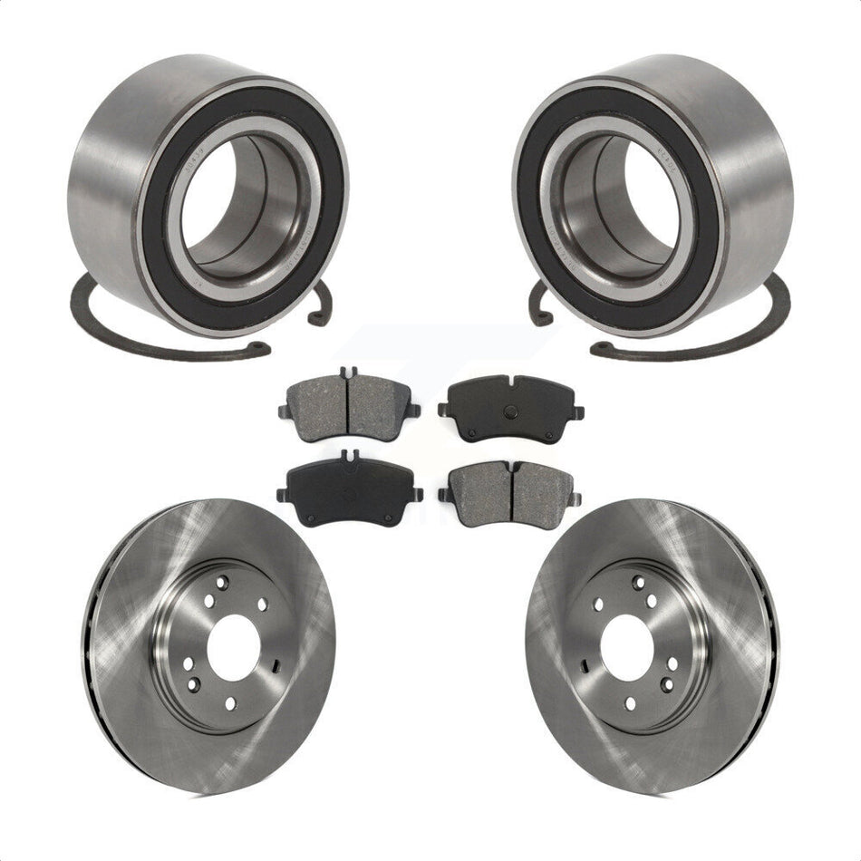 Front Wheel Bearing With Disc Brake Rotors And Semi-Metallic Pads Kit For Mercedes-Benz C240 C280 C320 C350 AWD KBB-102838