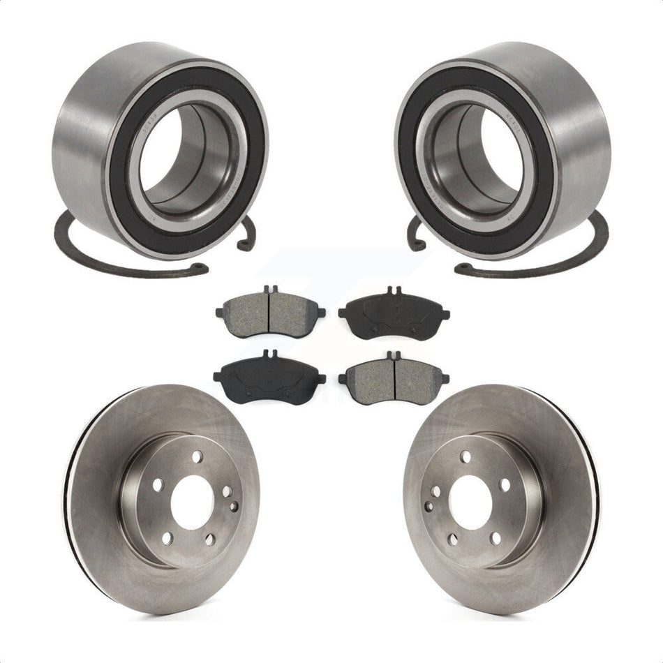 Front Wheel Bearing With Disc Brake Rotors And Semi-Metallic Pads Kit For 2010-2010 Mercedes-Benz C300 C250 AWD KBB-102839