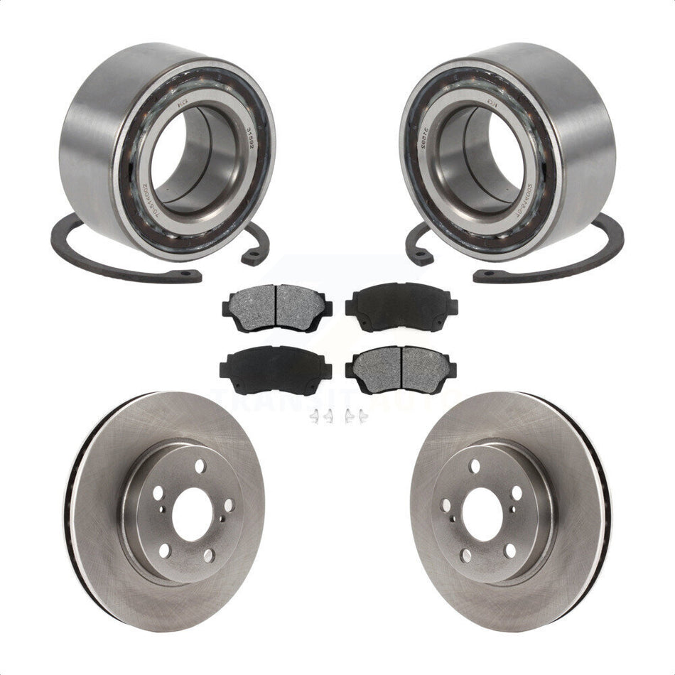 Front Wheel Bearing With Disc Brake Rotors And Semi-Metallic Pads Kit For 1998 Toyota Celica KBB-102842