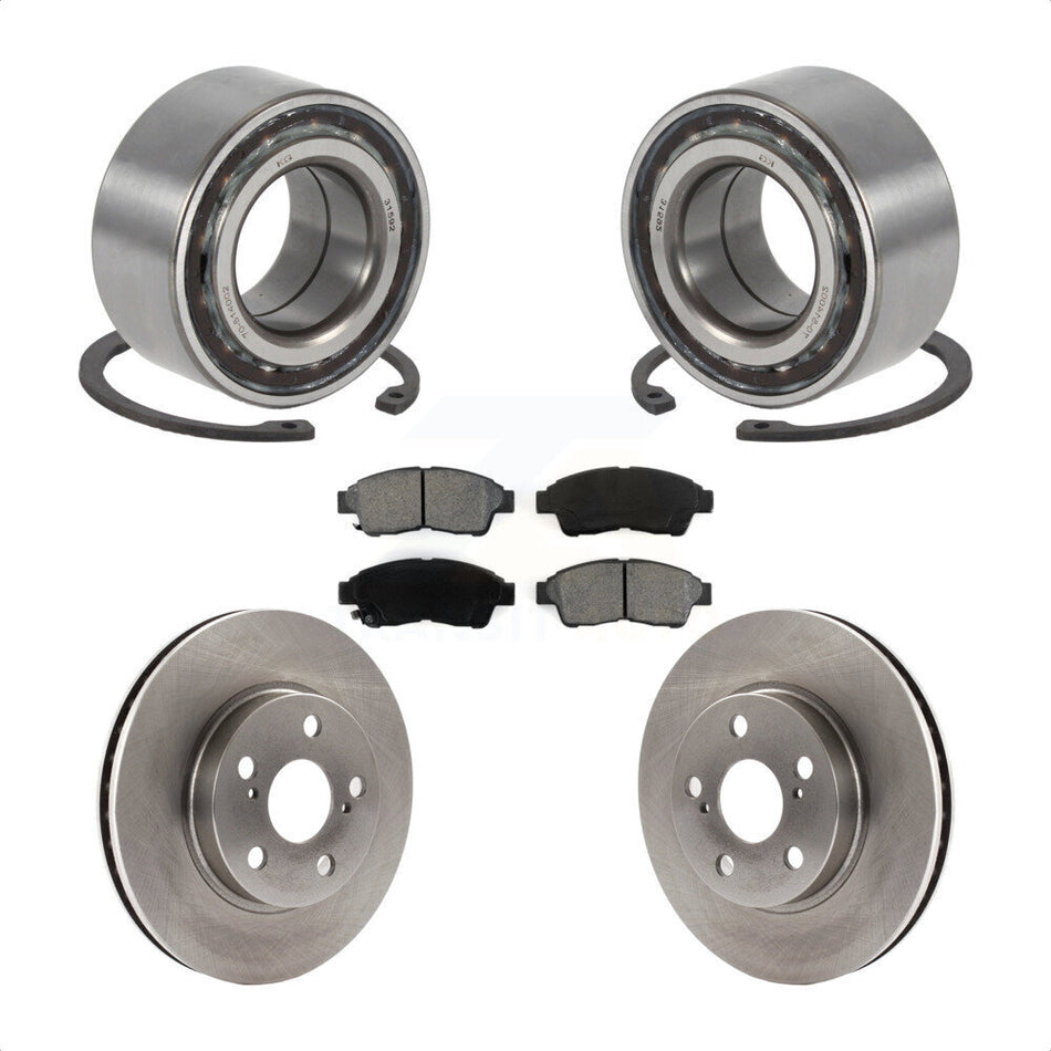 Front Wheel Bearing With Disc Brake Rotors And Semi-Metallic Pads Kit For 1994-1997 Toyota Celica ST KBB-102843