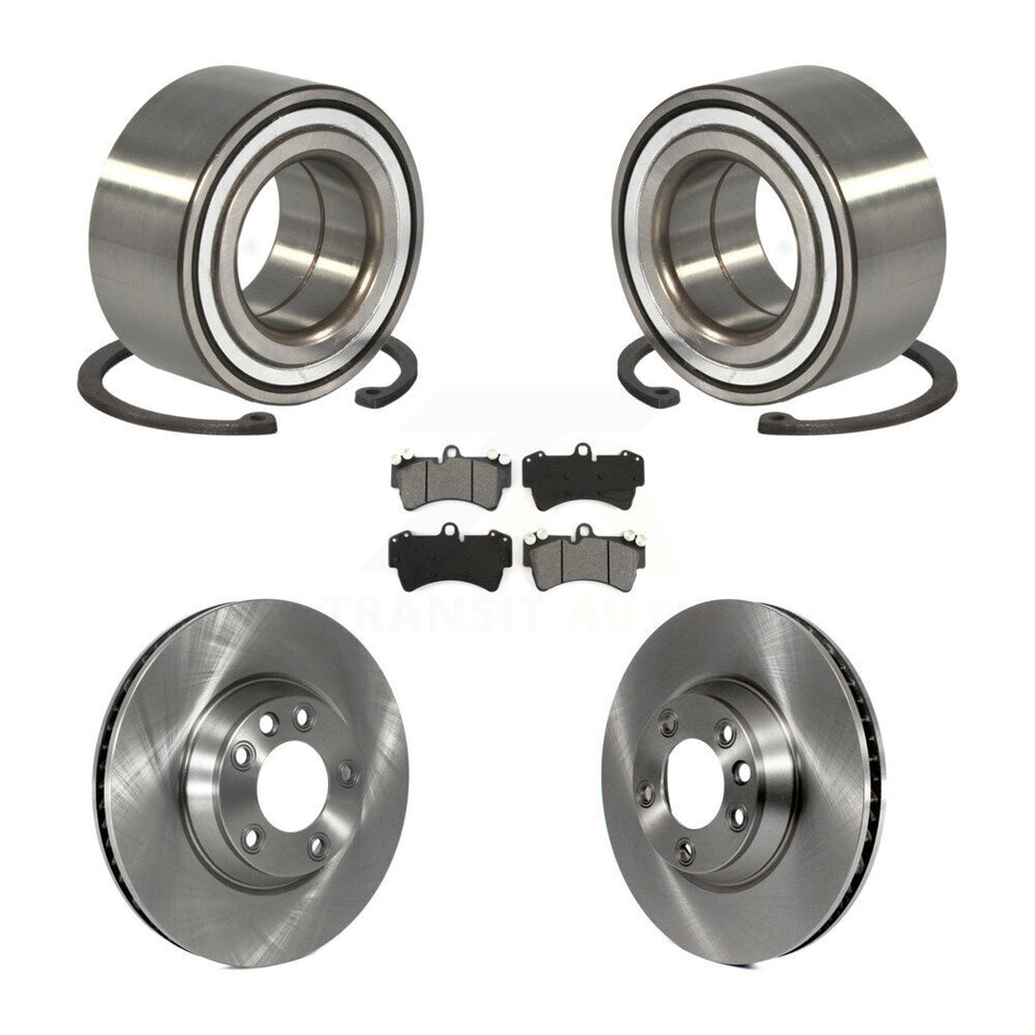 Front Wheel Bearing With Disc Brake Rotors And Semi-Metallic Pads Kit For Audi Q7 Porsche Cayenne Volkswagen Touareg KBB-102851