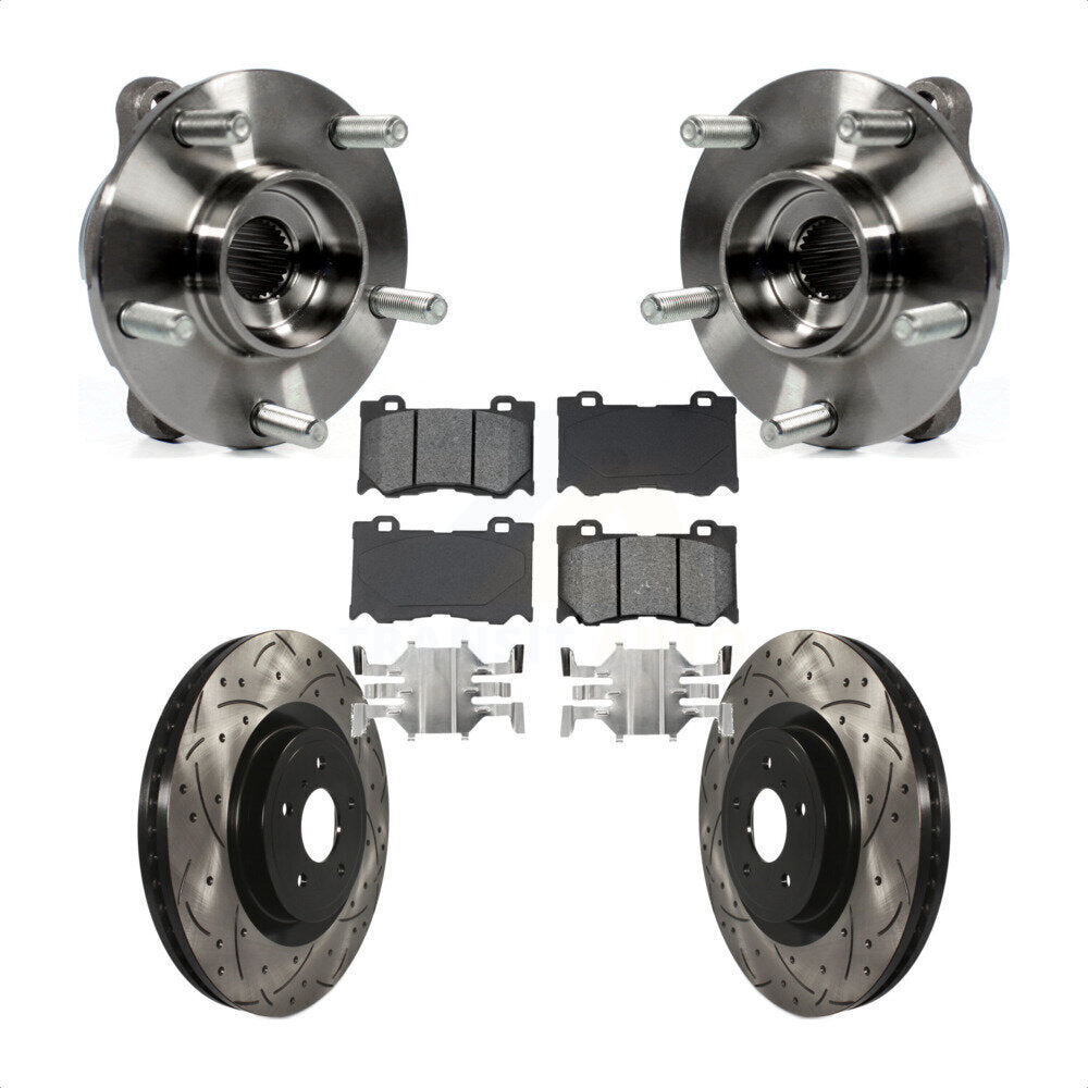 Front Hub Bearing Drilled Slot Brake Rotor Pad Kit For INFINITI Q50 Q60 M37 FX50 QX70 Q70 KBB-103153