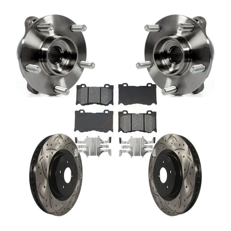 Front Hub Bearing Drilled Slot Brake Rotor Pad Kit For INFINITI Q50 Q60 M37 FX50 QX70 Q70 KBB-103153