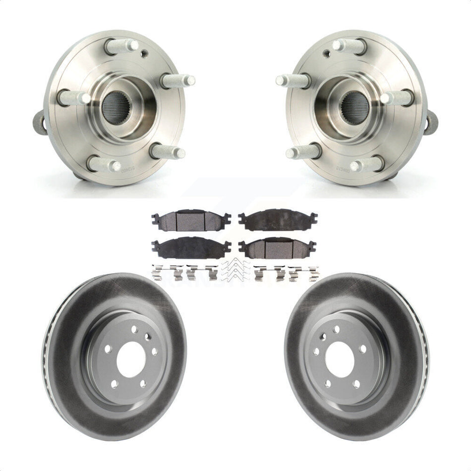 Front Hub Bearing Assembly With Coated Disc Brake Rotors And Semi-Metallic Pads Kit For Ford Explorer KBB-103454