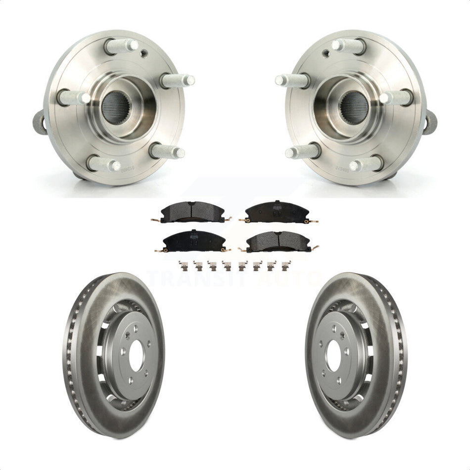 Front Hub Bearing Assembly With Coated Disc Brake Rotors And Semi-Metallic Pads Kit For Ford Explorer Police Interceptor Utility KBB-103456