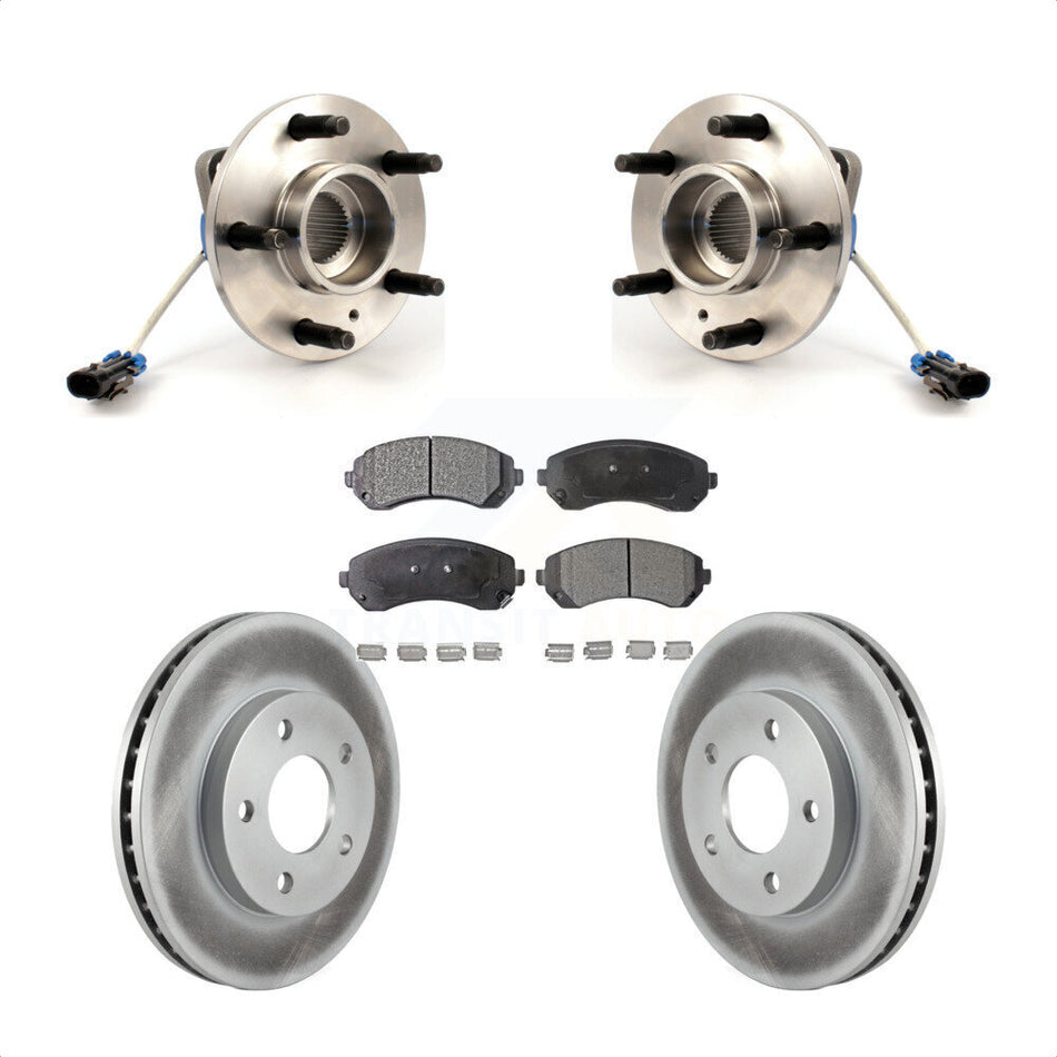 Front Hub Bearing Assembly With Coated Disc Brake Rotors And Semi-Metallic Pads Kit For Buick Rendezvous Pontiac Aztek KBB-103481