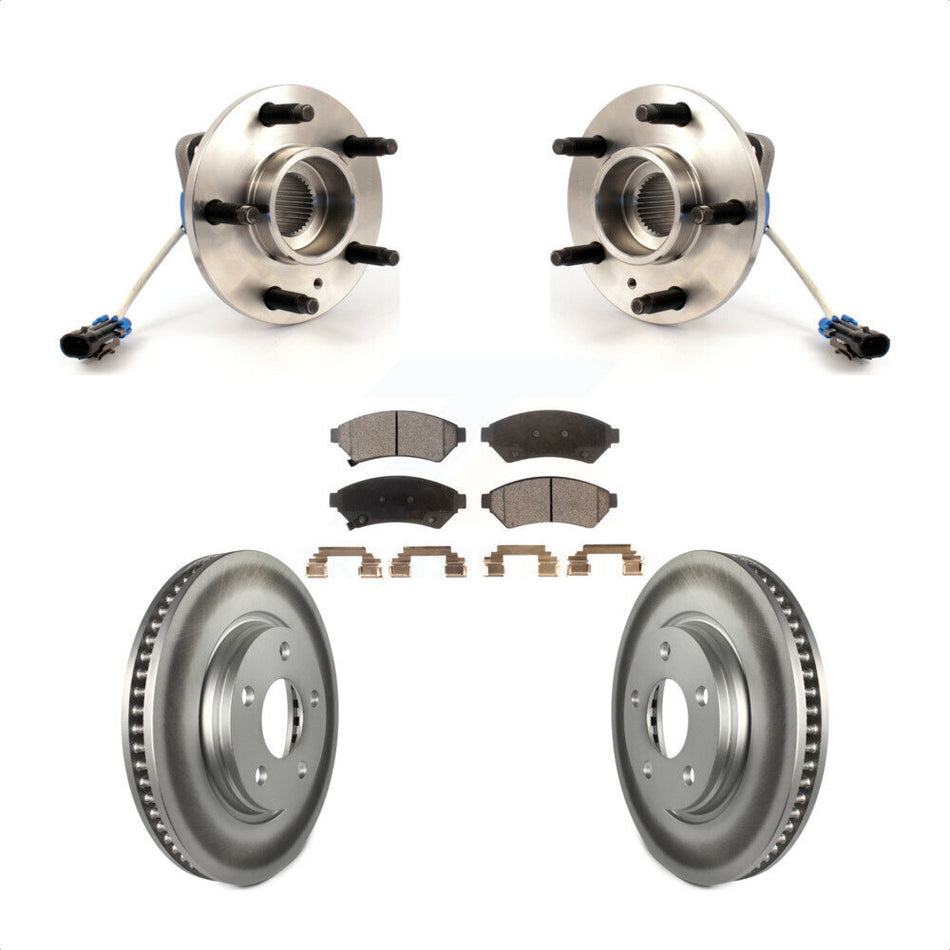 Front Hub Bearing Assembly With Coated Disc Brake Rotors And Semi-Metallic Pads Kit For Pontiac Grand Prix Buick LaCrosse Chevrolet Uplander Montana Terraza Allure KBB-103484