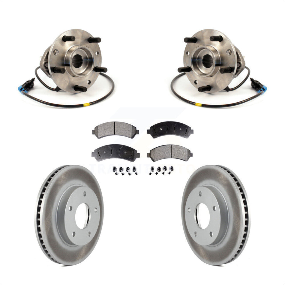 Front Hub Bearing Assembly With Coated Disc Brake Rotors And Semi-Metallic Pads Kit For Chevrolet S10 Blazer GMC Sonoma Jimmy Oldsmobile Bravada Isuzu Hombre KBB-103494