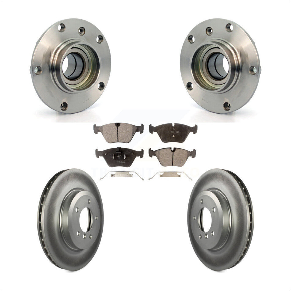 Front Hub Bearing Assembly With Coated Disc Brake Rotors And Semi-Metallic Pads Kit For BMW 330Ci 330i Z4 KBB-103497