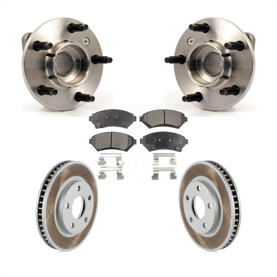 Front Hub Bearing Assembly With Coated Disc Brake Rotors And Semi-Metallic Pads Kit For Buick Century Chevrolet Venture Pontiac Montana Regal Grand Prix KBB-103506