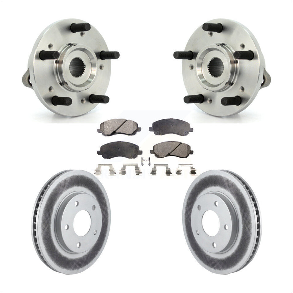 Front Hub Bearing Assembly With Coated Disc Brake Rotors And Semi-Metallic Pads Kit For Mitsubishi Galant KBB-103553