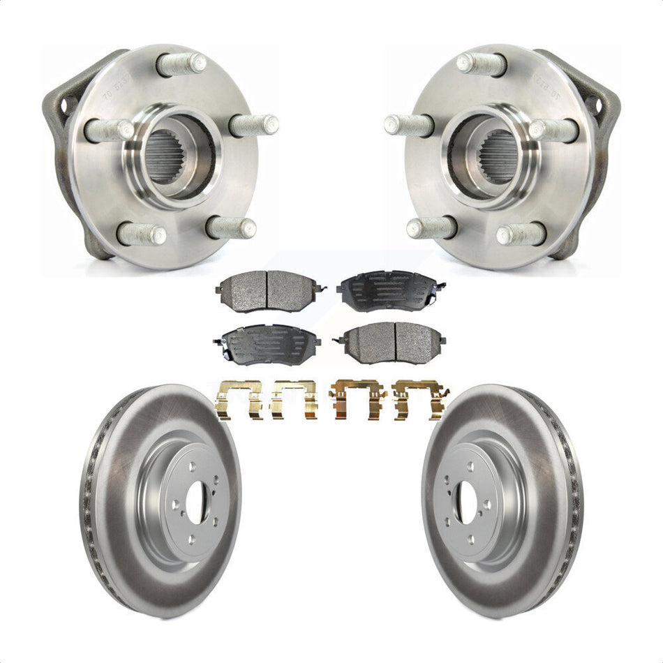 Front Hub Bearing Assembly With Coated Disc Brake Rotors And Semi-Metallic Pads Kit For Subaru Outback Legacy Forester KBB-103561