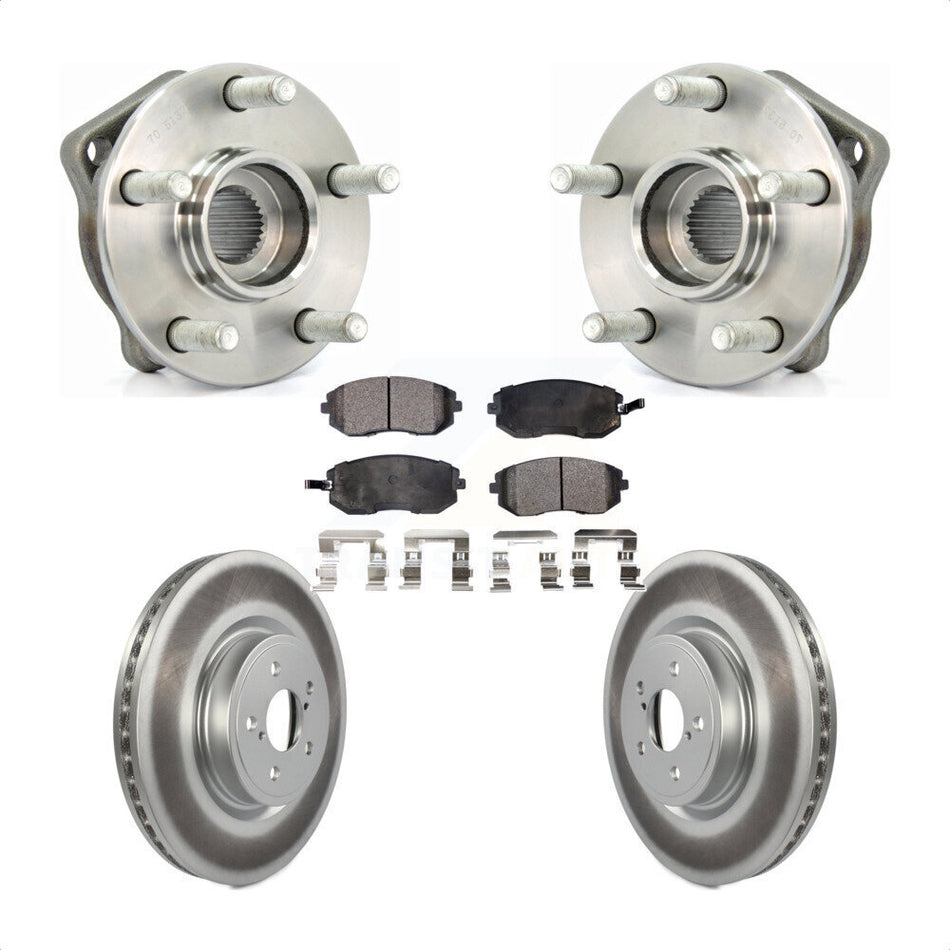Front Hub Bearing Assembly With Coated Disc Brake Rotors And Semi-Metallic Pads Kit For Subaru Legacy KBB-103562