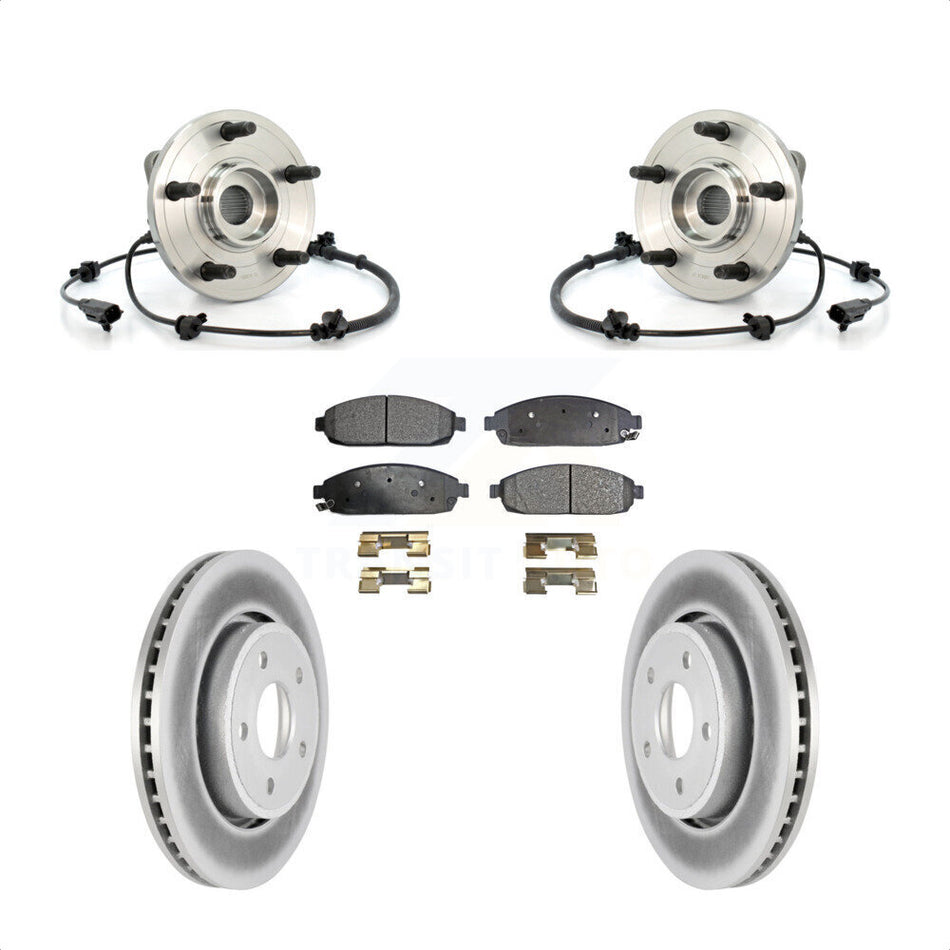 Front Hub Bearing Assembly With Coated Disc Brake Rotors And Semi-Metallic Pads Kit For Jeep Grand Cherokee Commander KBB-103581