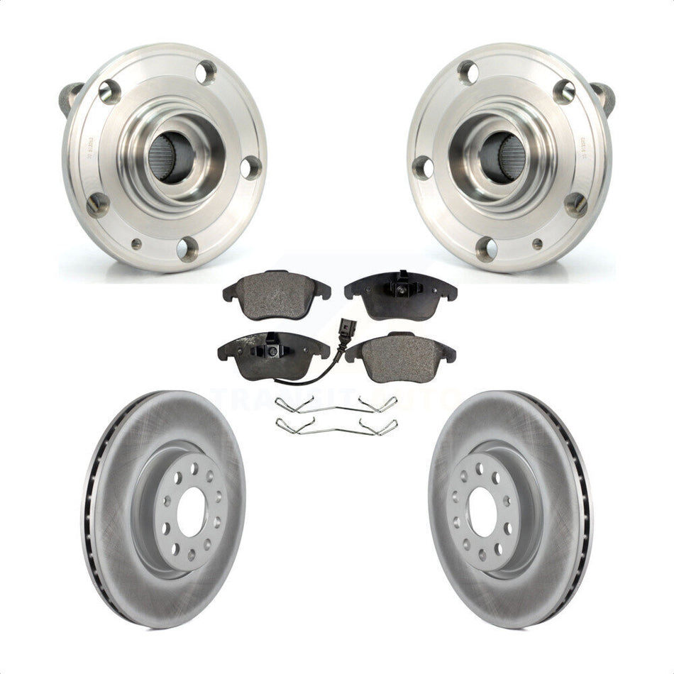 Front Hub Bearing Assembly With Coated Disc Brake Rotors And Semi-Metallic Pads Kit For Volkswagen Passat Tiguan Audi Q3 Quattro Limited KBB-103588