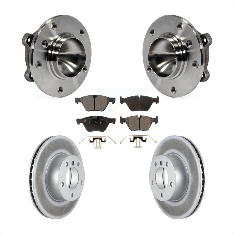 Front Hub Bearing Assembly With Coated Disc Brake Rotors And Semi-Metallic Pads Kit For BMW 328i 325i 128i 323i KBB-103595
