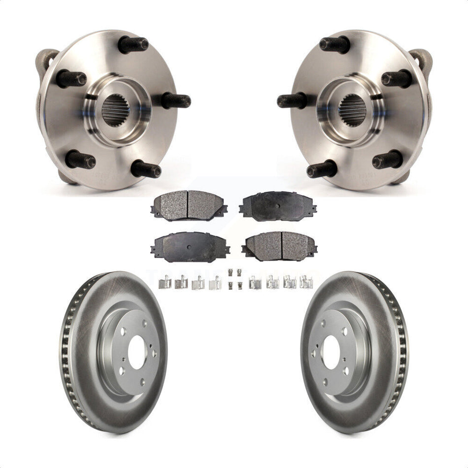 Front Hub Bearing Assembly With Coated Disc Brake Rotors And Semi-Metallic Pads Kit For Toyota RAV4 Scion tC Corolla iM KBB-103605