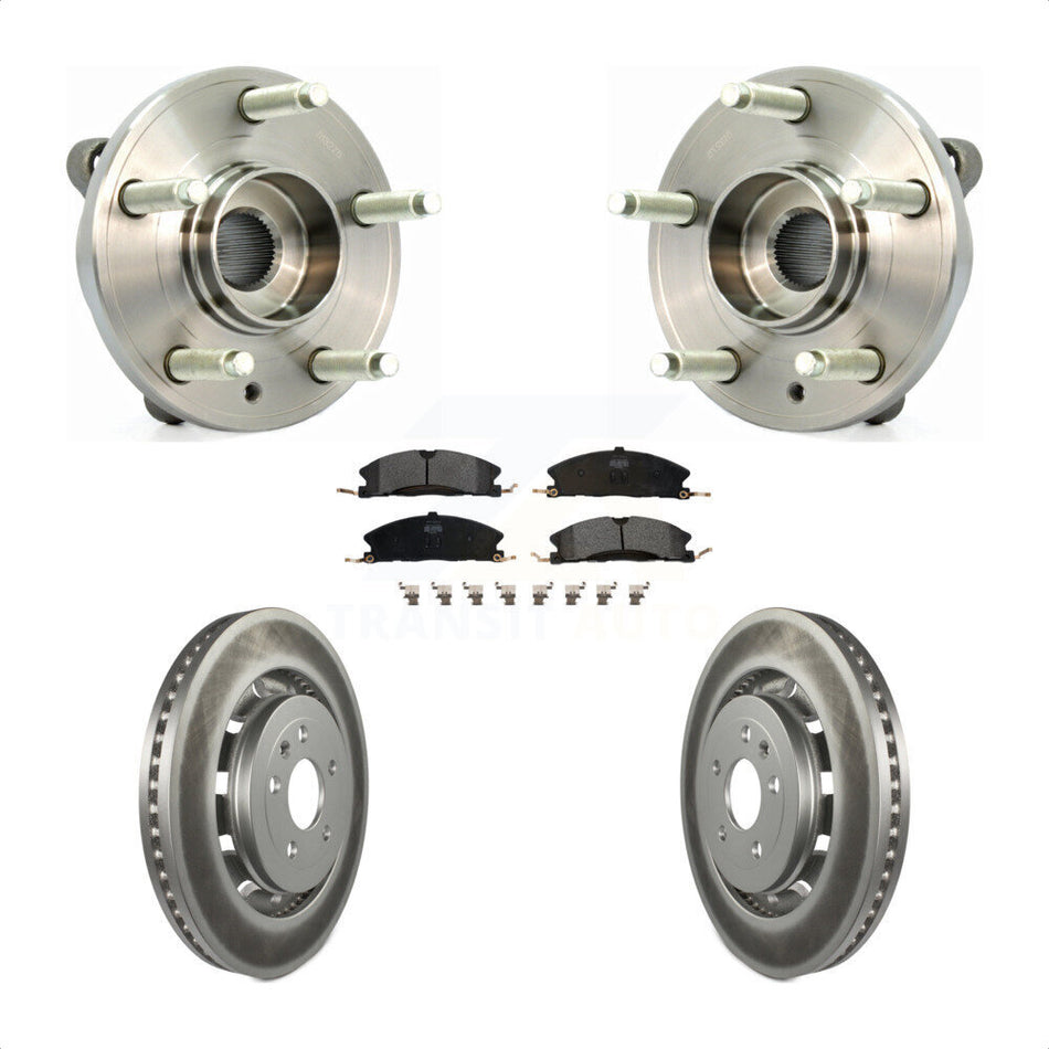 Front Hub Bearing Assembly With Coated Disc Brake Rotors And Semi-Metallic Pads Kit For Ford Flex Taurus Lincoln MKS MKT KBB-103642