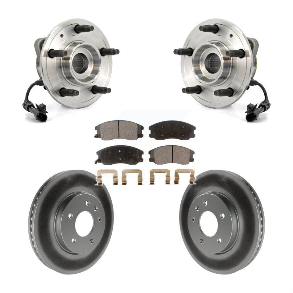 Front Hub Bearing Assembly With Coated Disc Brake Rotors And Semi-Metallic Pads Kit For Chevrolet Equinox Saturn Vue Captiva Sport Pontiac Torrent Suzuki XL-7 KBB-103643