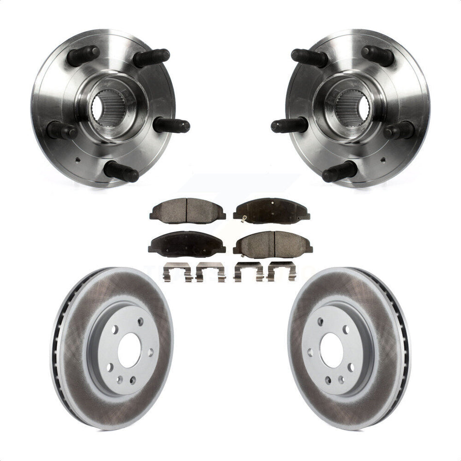 Front Hub Bearing Assembly With Coated Disc Brake Rotors And Semi-Metallic Pads Kit For 2012-2013 Cadillac CTS V 315mm Diameter Rotor KBB-103645